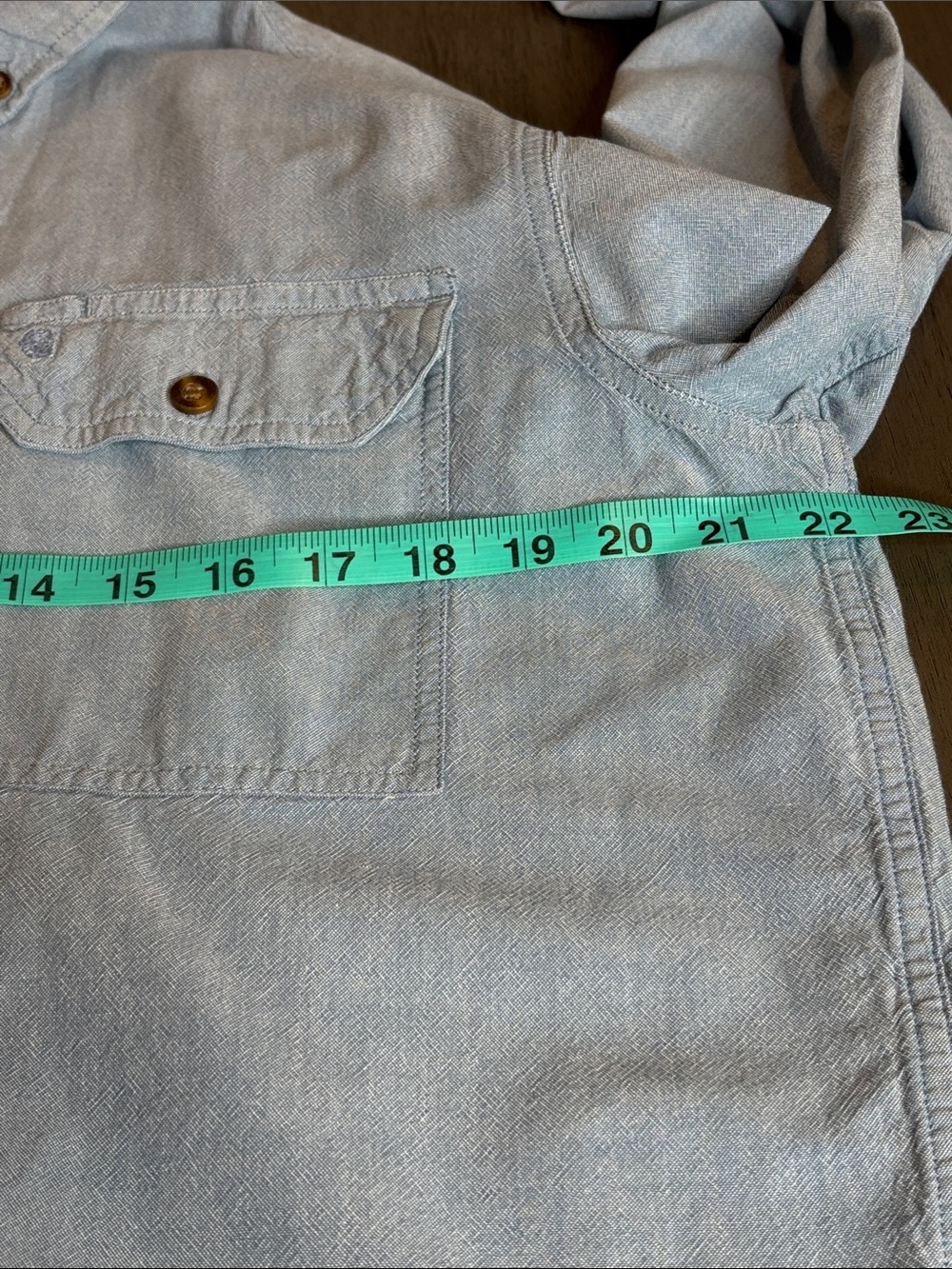 💙 Carhartt Men’s Long Sleeve Button Up Shirt Large Light Blue Cotton Workwear - Picture 8 of 10